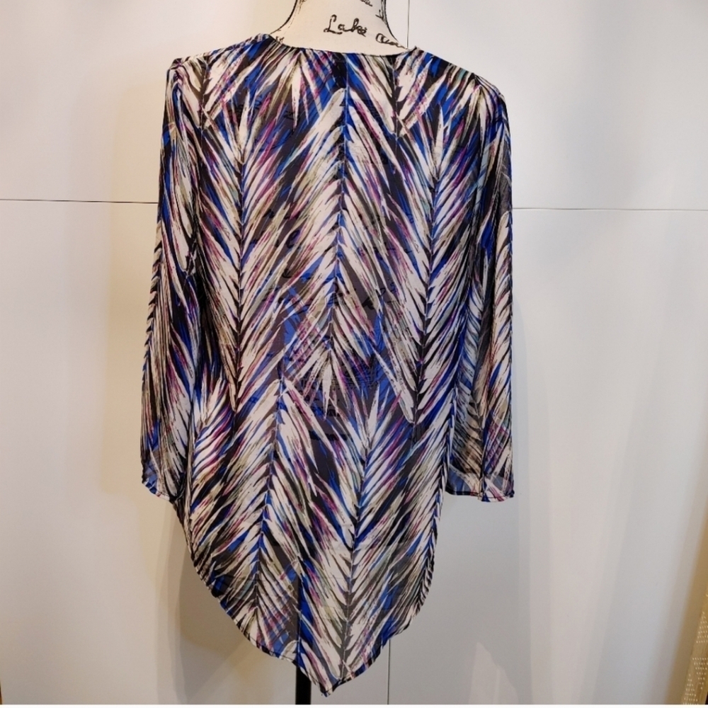 Banana Republic Factory Abstract Palm Print Flowy Tunic Blouse Medium - Picture 3 of 10